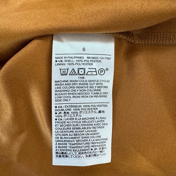 Banana Republic Vegan Suede Womens Sz 6 Camel Brown Sleeveless Peplum Western - Picture 6 of 10